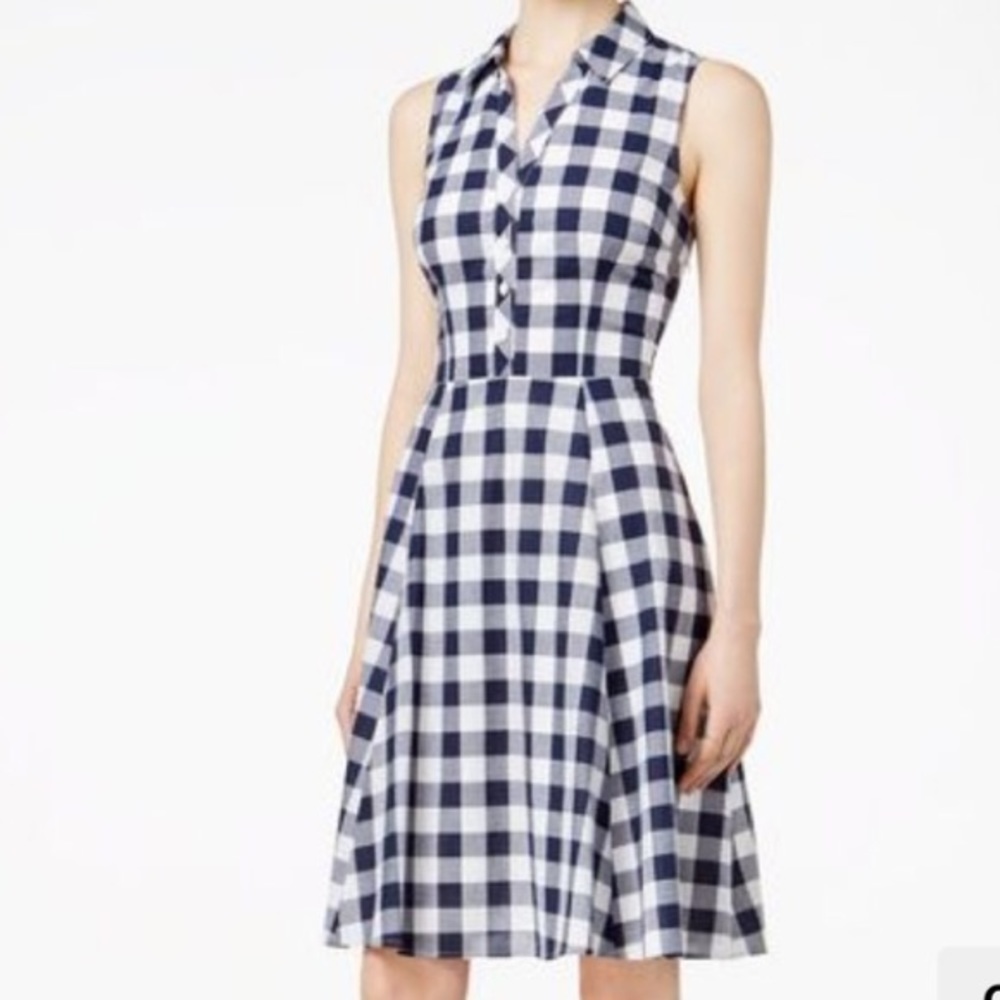 Maison Jules Plaid Shirt Dress